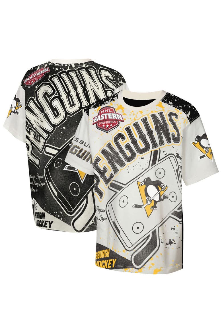Youth Outerstuff  Cream Pittsburgh Penguins Top Player T-Shirt, Main, color, Cream