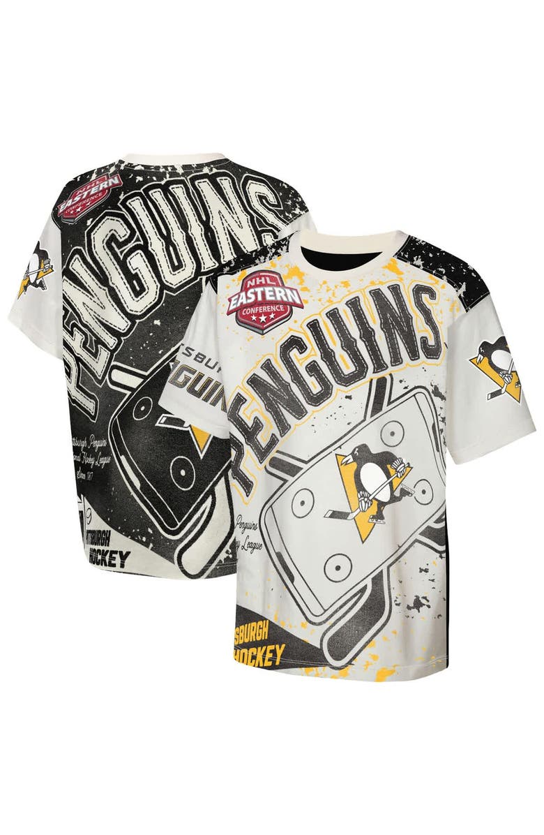 Outerstuff Youth Outerstuff Cream Pittsburgh Penguins Top Player T-Shirt, Main, color, Cream