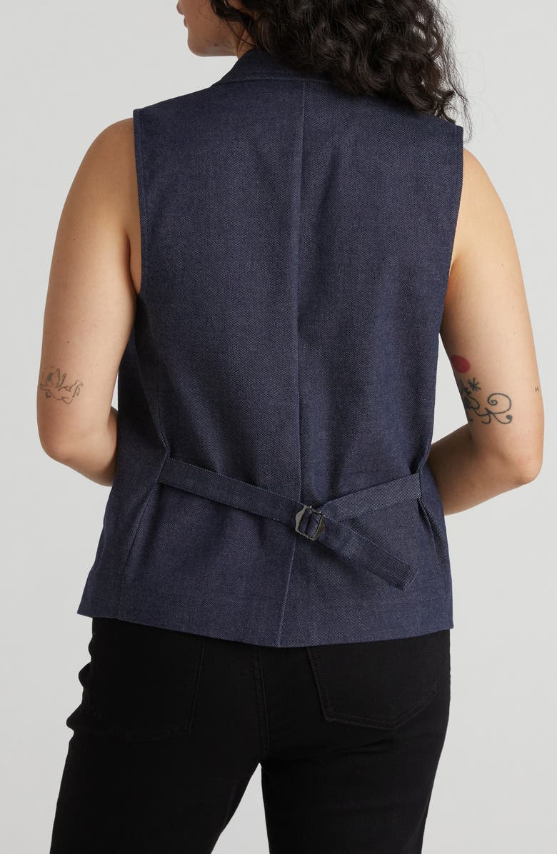 Universal Standard Edwin Denim Vest, Alternate, color, Dark Indigo