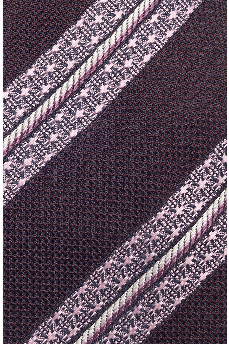 Stripe Silk Tie, Alternate, color, DARK RED STRIPE