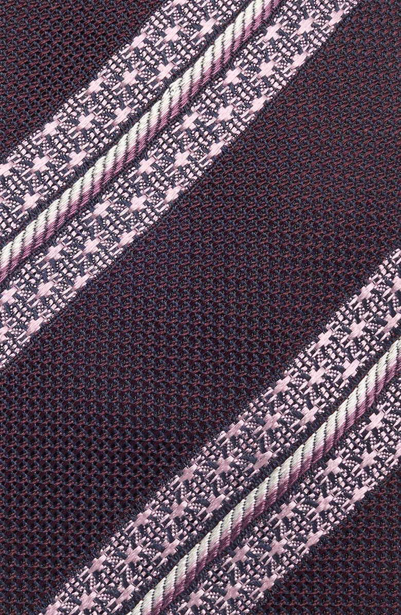 ZEGNA TIES Stripe Silk Tie, Alternate, color, Dark Red Stripe