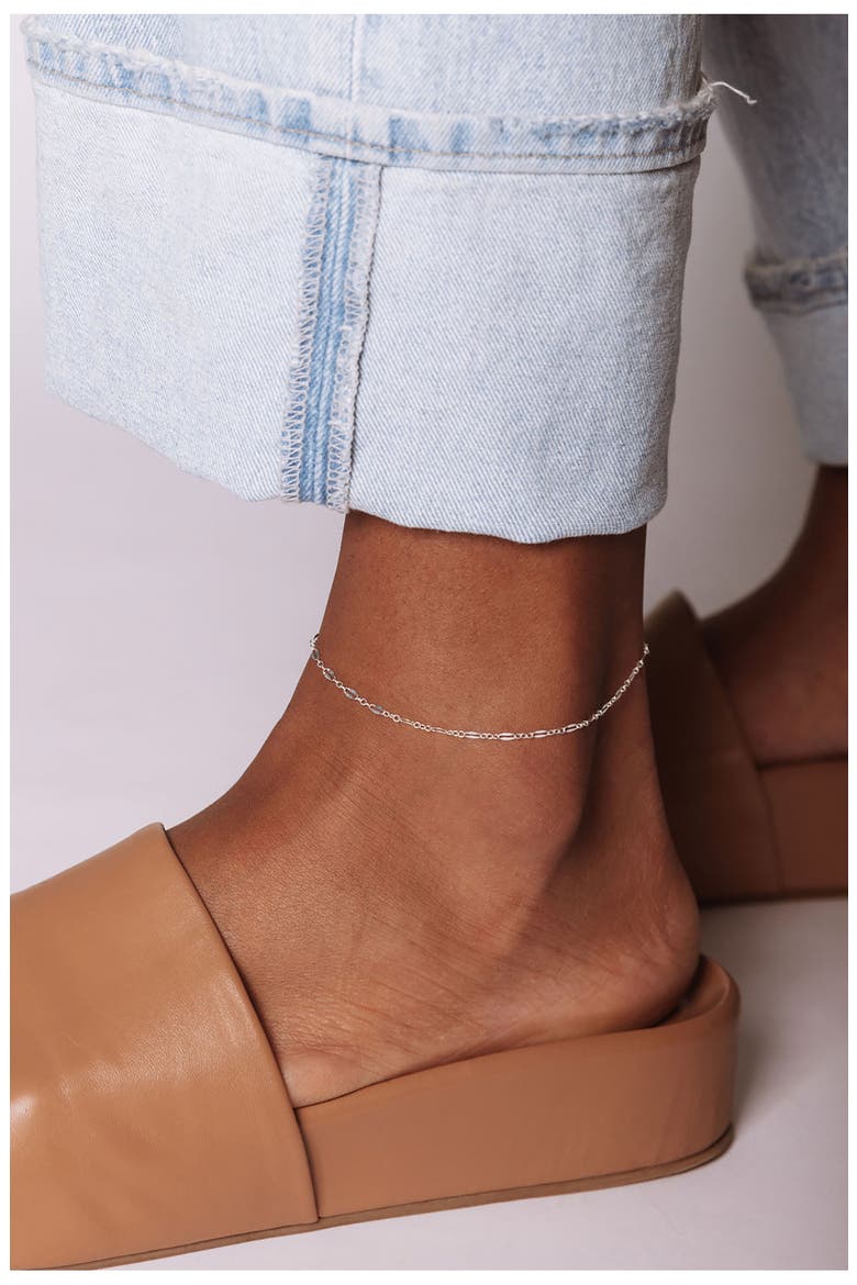 Billie Chain Anklet, Alternate, color, SILVER