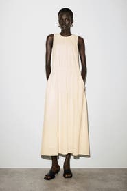 COS Gathered Tiered Cotton Maxi Dress