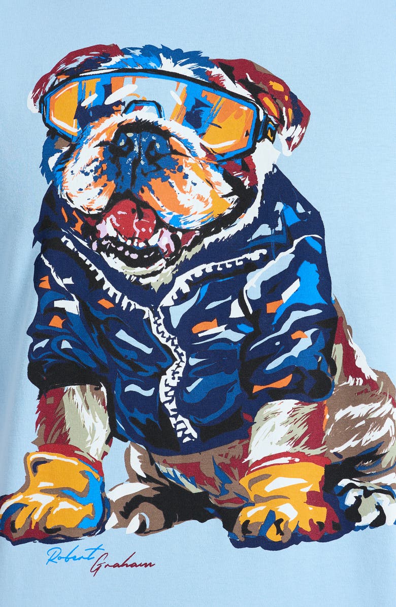 Robert Graham Chill Bulldog Cotton Graphic T-Shirt, Alternate, color, Slate Blue