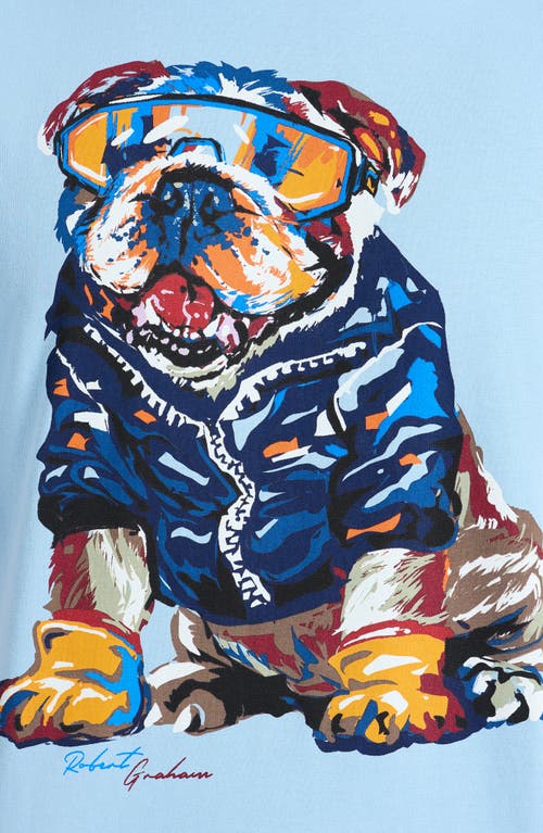 Robert Graham Chill Bulldog Cotton Graphic T-shirt In Blue