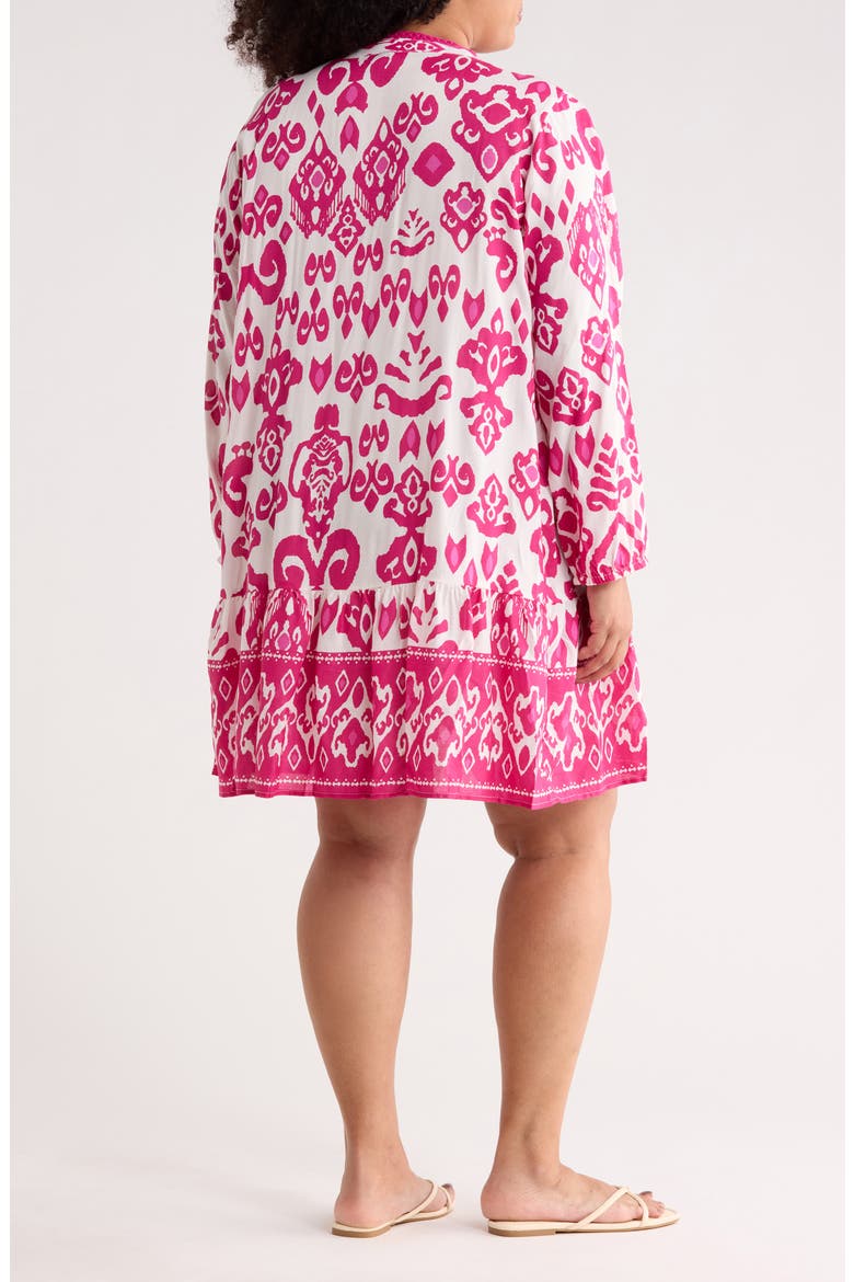 Button Front Tunic, Alternate, color, HOT PINK