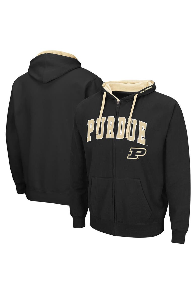 Men's Colosseum Black Purdue Boilermakers Big & Tall Full-Zip Hoodie, Main, color, Black