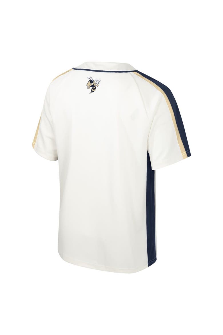 Men's Colosseum Cream Georgia Tech Yellow Jackets Ruth Button-Up Baseball Jersey, Alternate, color, Cream
