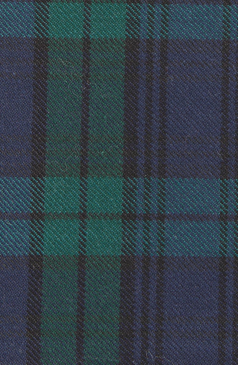 CLIFTON WILSON Plaid Wool Pocket Square, Alternate, color, Blue