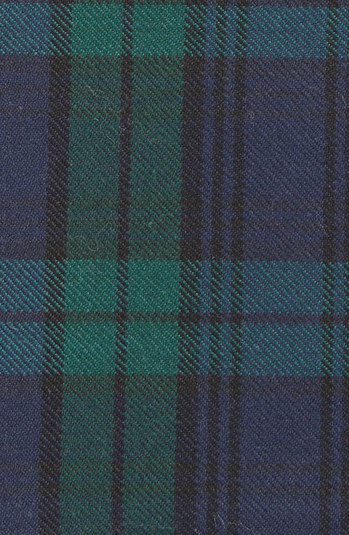 Clifton Wilson Plaid Wool Pocket Square In Blue