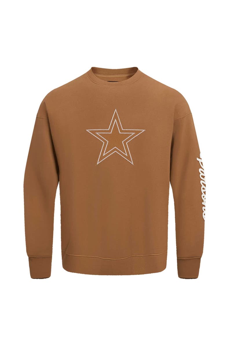 PRO STANDARD Men's Pro Standard Micah Parsons Brown Dallas Cowboys Pullover Crewneck Sweatshirt, Alternate, color, 