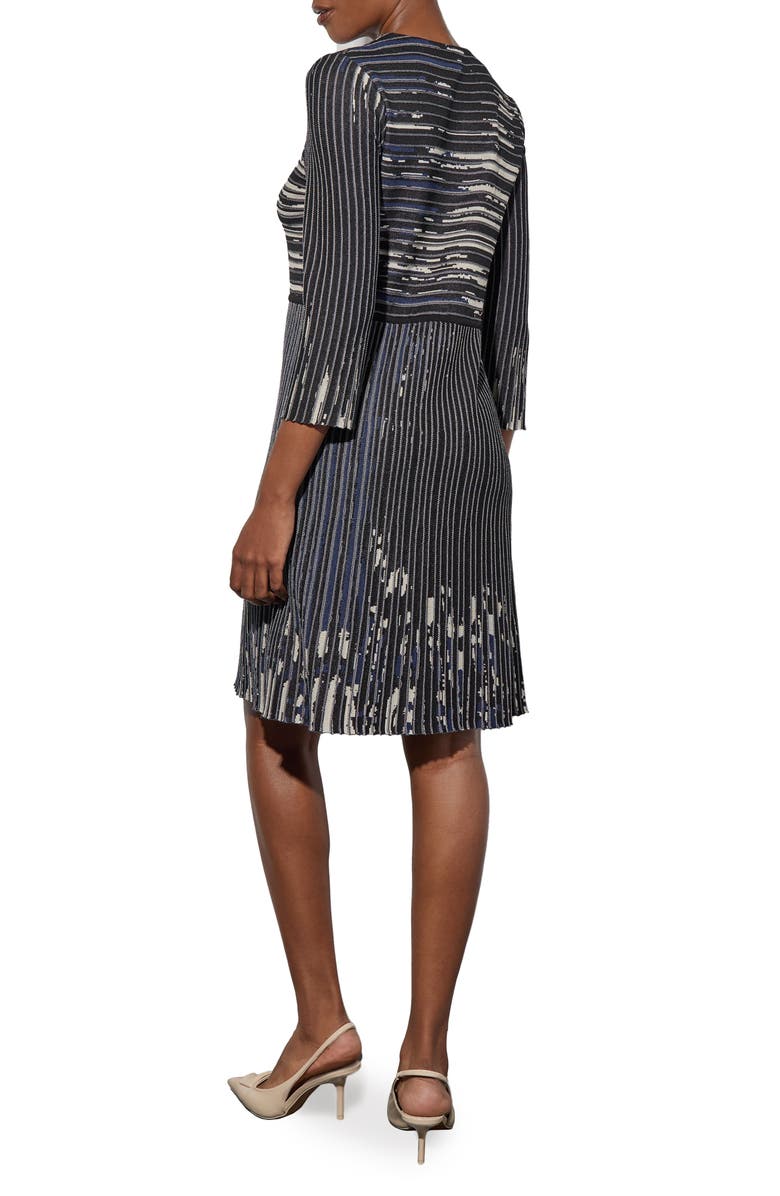 Ming Wang Stripe Jacquard Sweater Dress, Alternate, color, 