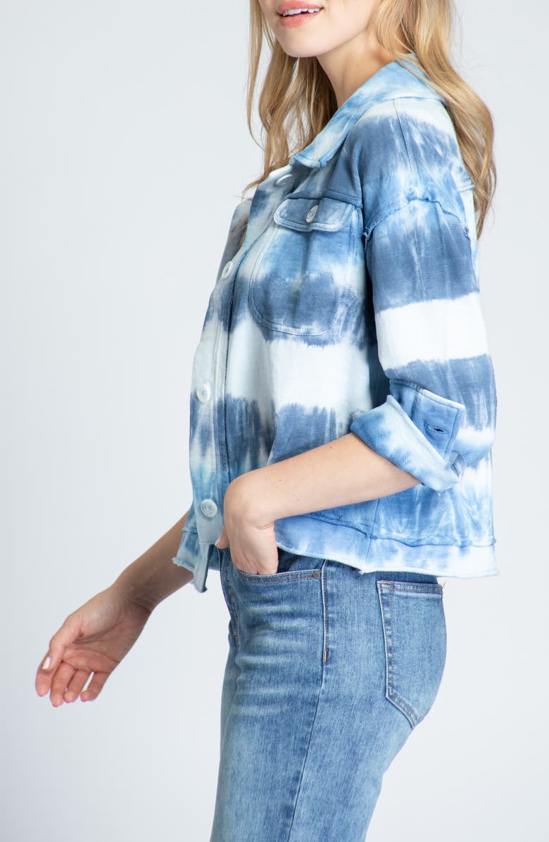 APNY Tie Dye Stripe Cotton Knit Jacket, Alternate, color, 