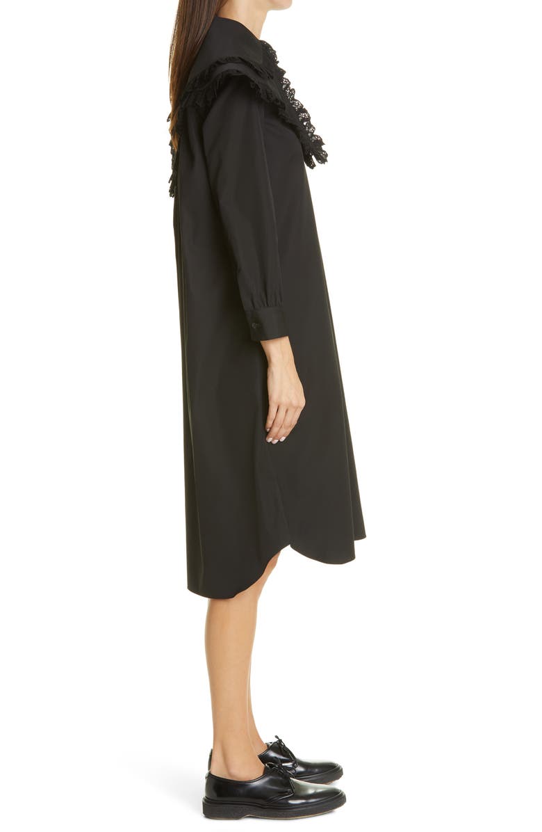 Tao Comme des Garçons Tricot Comme des Garçons Ruffle Bib Long Sleeve Midi Shirtdress, Alternate, color, 