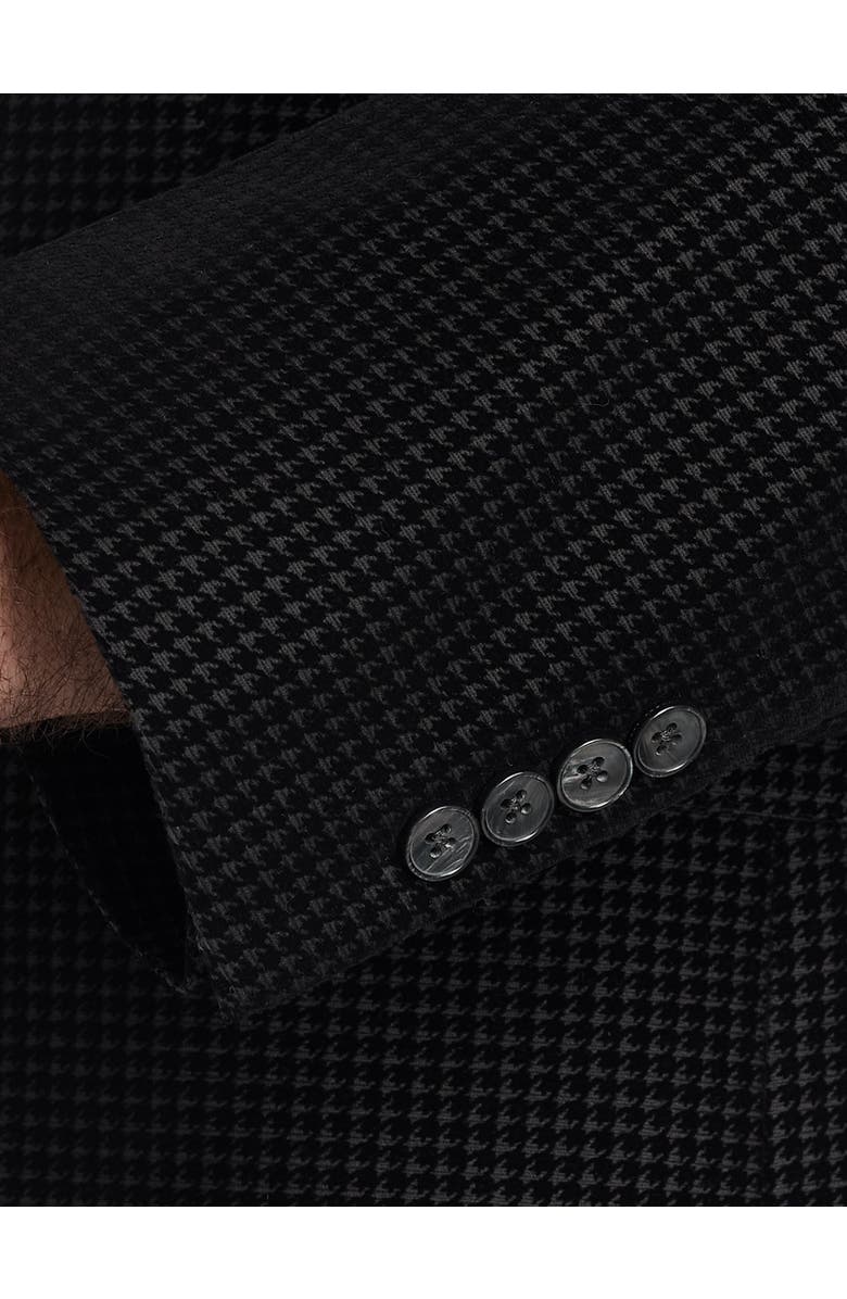 Robert Graham Big & Tall Colden Houndstooth Blazer, Alternate, color, Black