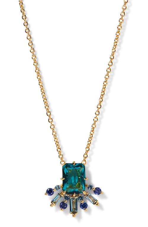 Nadri Stellar Half Halo Pendant Necklace In Green