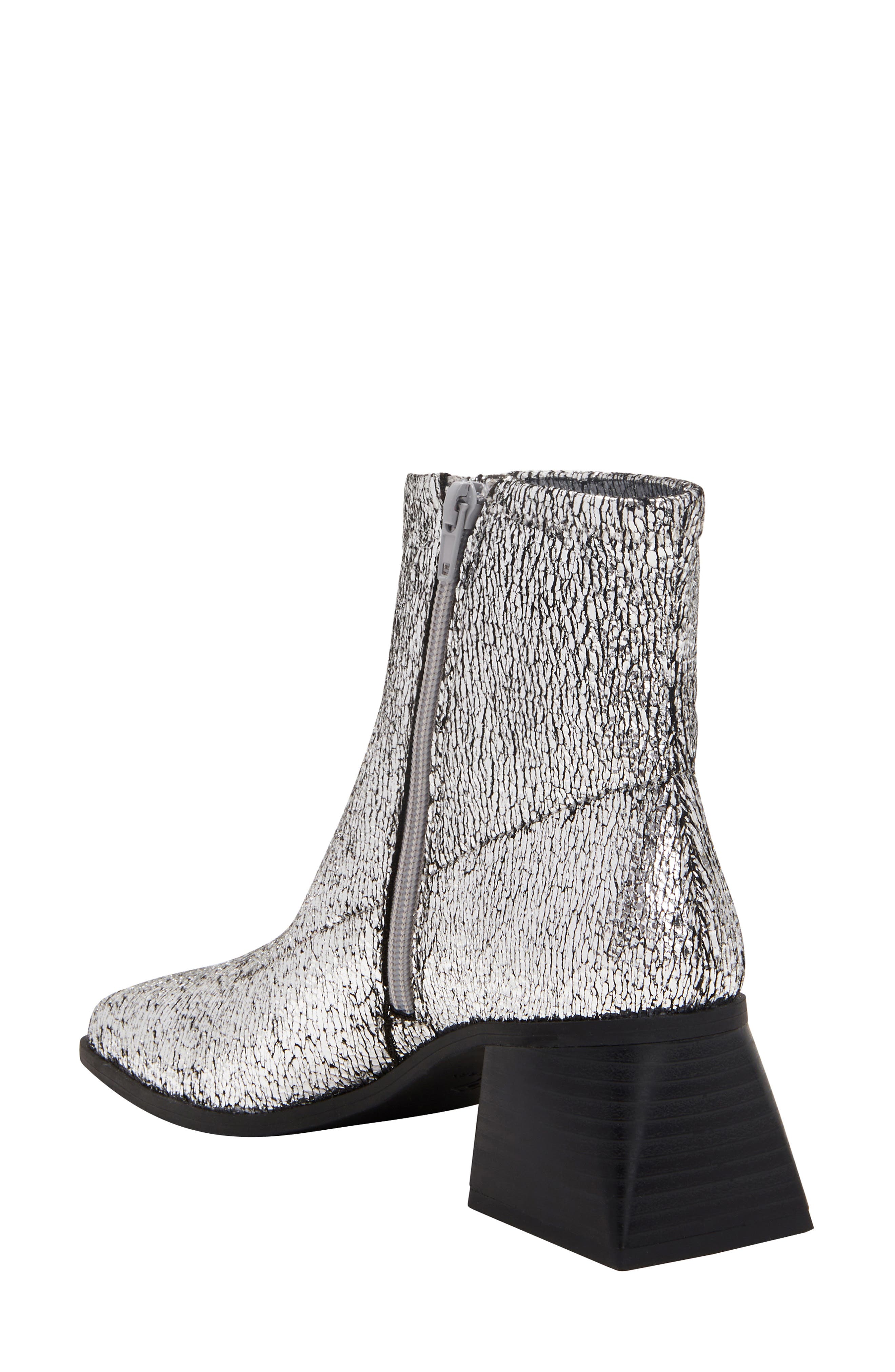 Lolette Square Toe Bootie, Alternate, color, SILVER