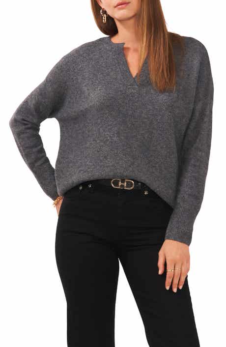 Vince Camuto Drop Shoulder V-Neck Sweater
