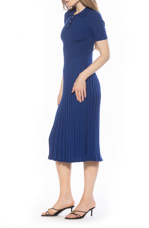 Alexia Admor Lanie Collared Knit Midi Dress In Blue