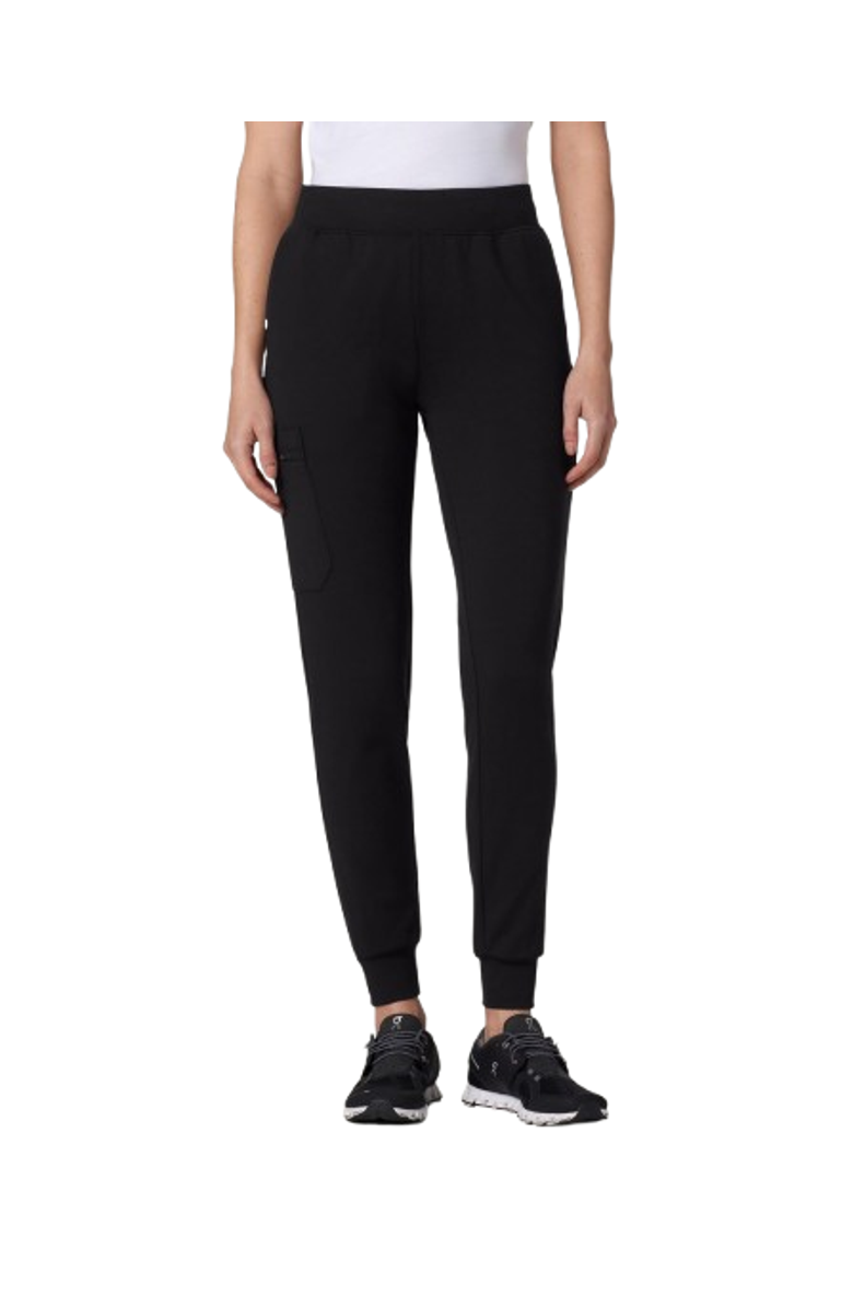 JAANUU Rubi Women's 6-Pocket Slim Knit Scrub Jogger, Main, color, Black