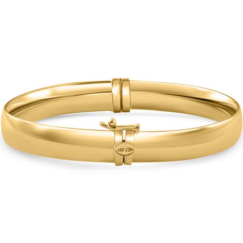 Bliss Diamond 8mm Polished Bangle Bracelet 18k Gold Over Silver In Gold