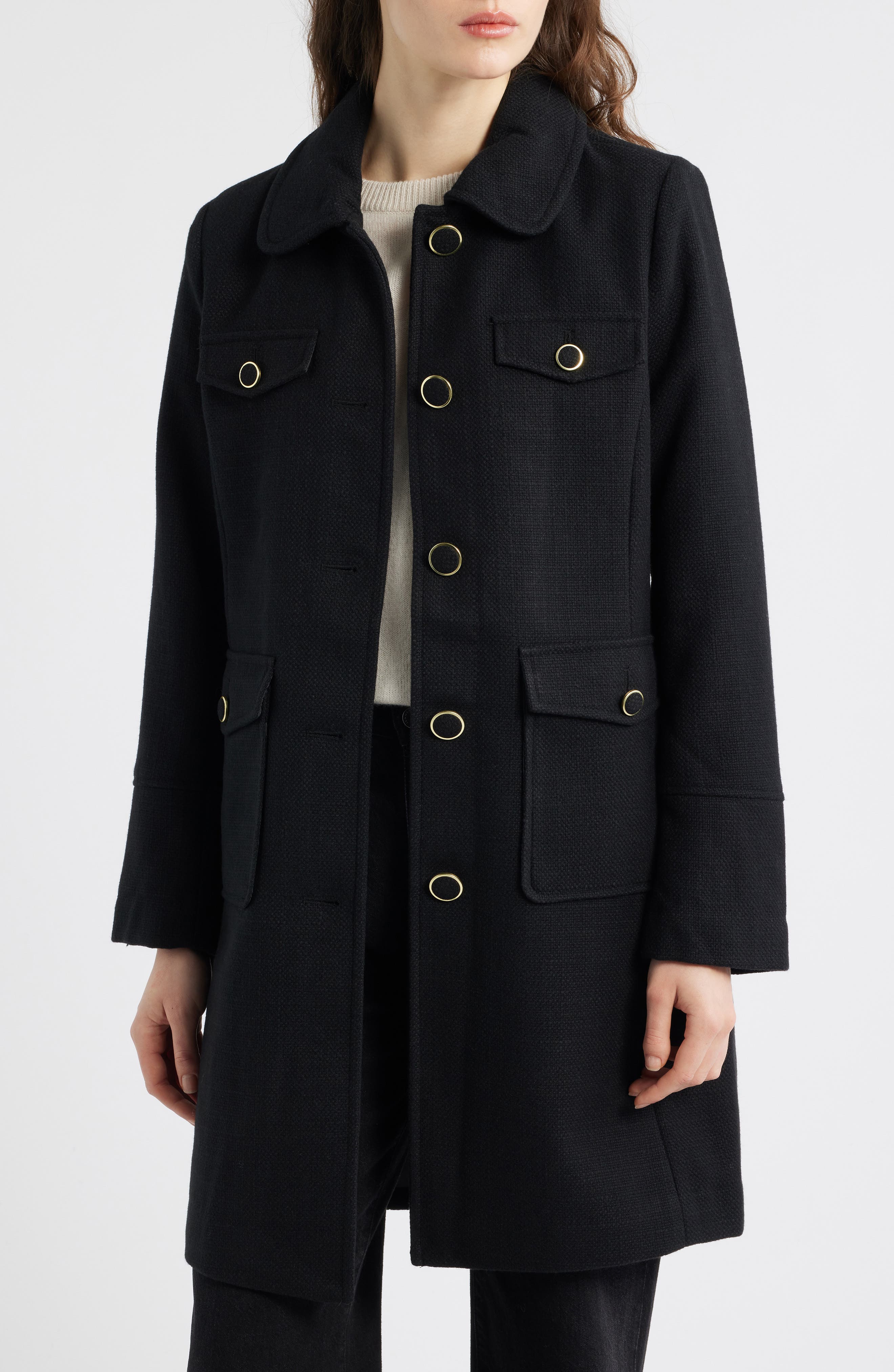 CeCe Longline Canvas Coat