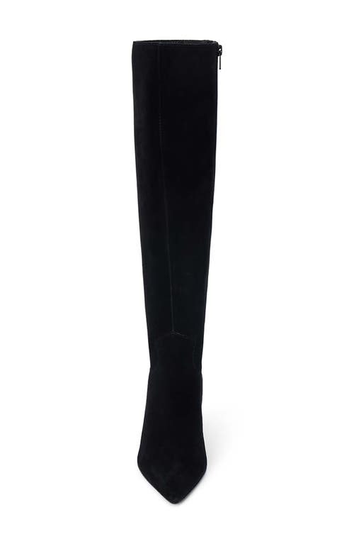 Matisse Elevate Pointed Toe Knee High Kitten Heel Boot In Black