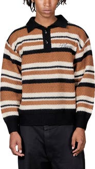 PLEASURES Cooper Stripe Polo Sweater
