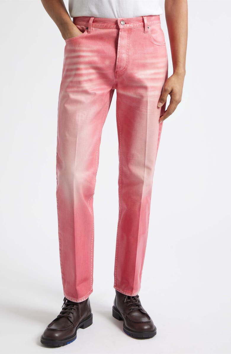 Burberry Randolph Coated Slim Fit Jeans, Main, color, Cherry Pink