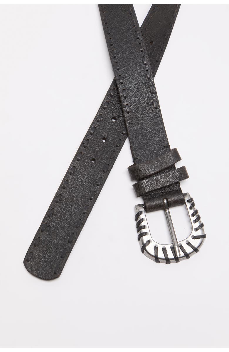 Free People Holt Leather Belt, Alternate, color, Black