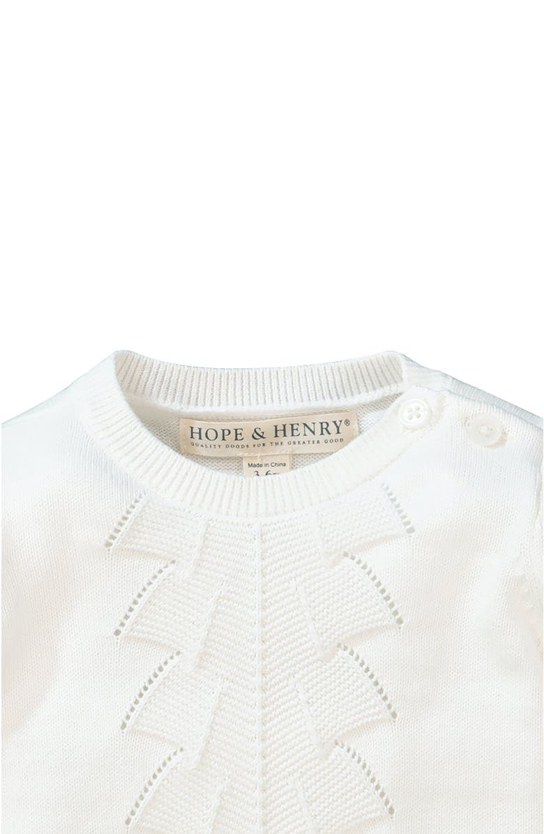 Hope & Henry Baby Sweater Gown and Bonnet Set, Alternate, color, Soft White