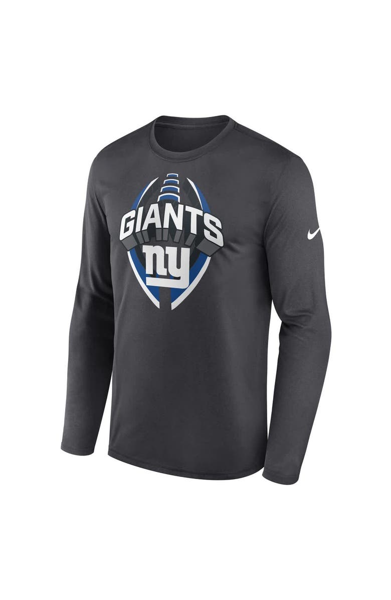 Nike Men's Nike Anthracite New York Giants Primetime Legend Icon Performance Long Sleeve T-Shirt, Alternate, color, Anthracite