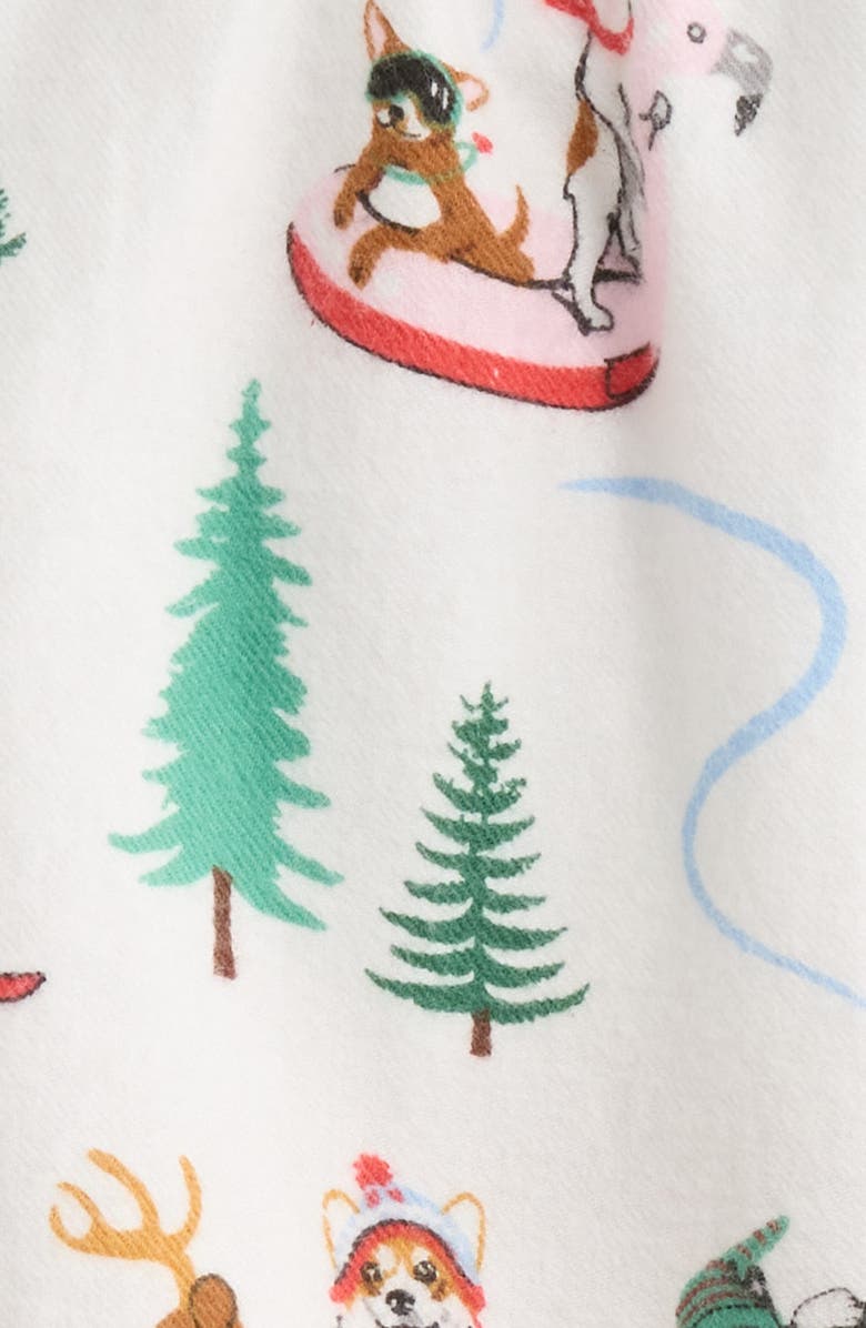 PJ Salvage Print Cotton Flannel Pajama Shorts, Main, color, White