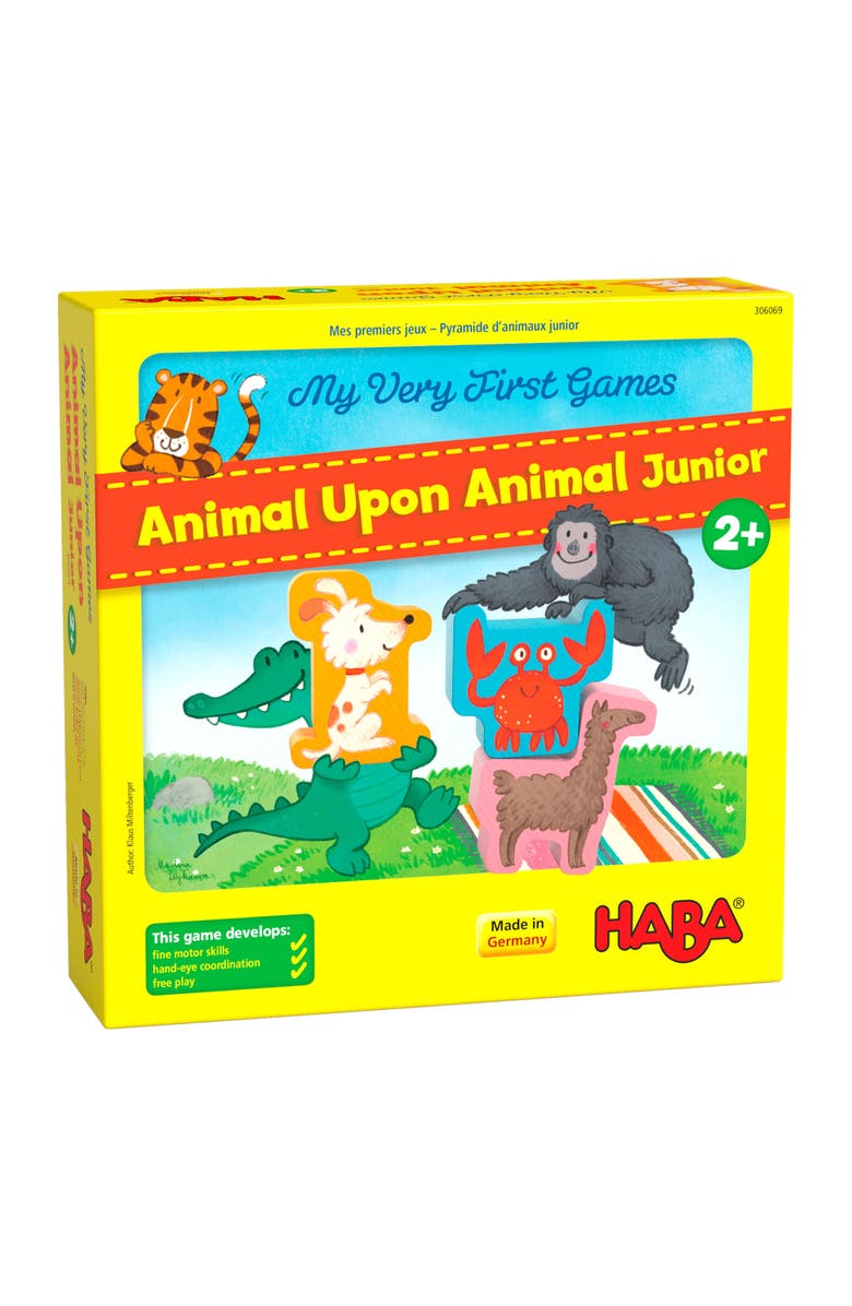 HABA My Very First Games - Animal Upon Animal Junior Toddler Stacking Game for Preschool Learning Activities & Fun Family Games for Ages 2+, Main, color, Multi