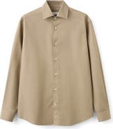 MANGO Slim Fit Cotton & Lyocell Button-Up Shirt