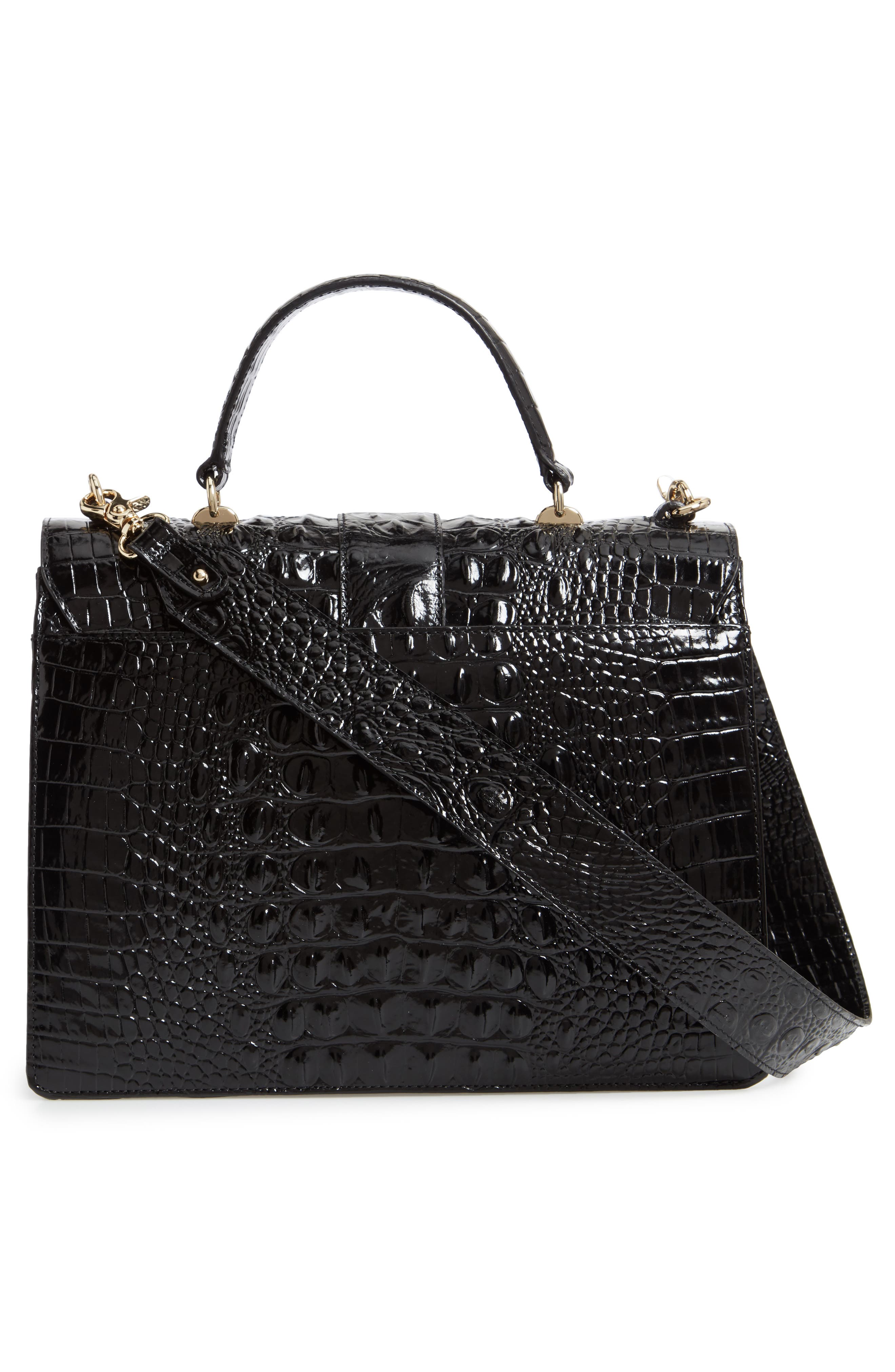 Brahmin Medium Francine Croc Embossed Leather Satchel, Alternate, color, 