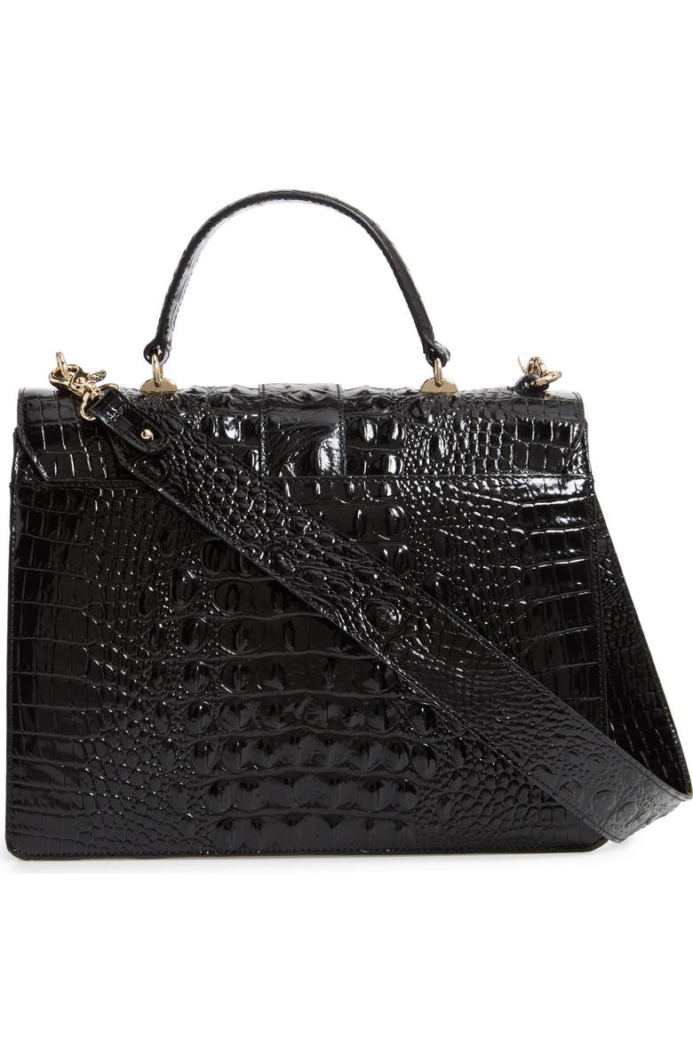 Brahmin Medium Francine Croc Embossed Leather Satchel, Alternate, color,