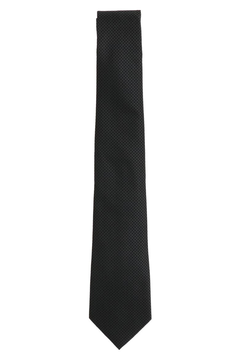 Solid Neat Tie, Alternate, color, BLACK