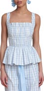 Avec Les Filles Gingham Peplum Top