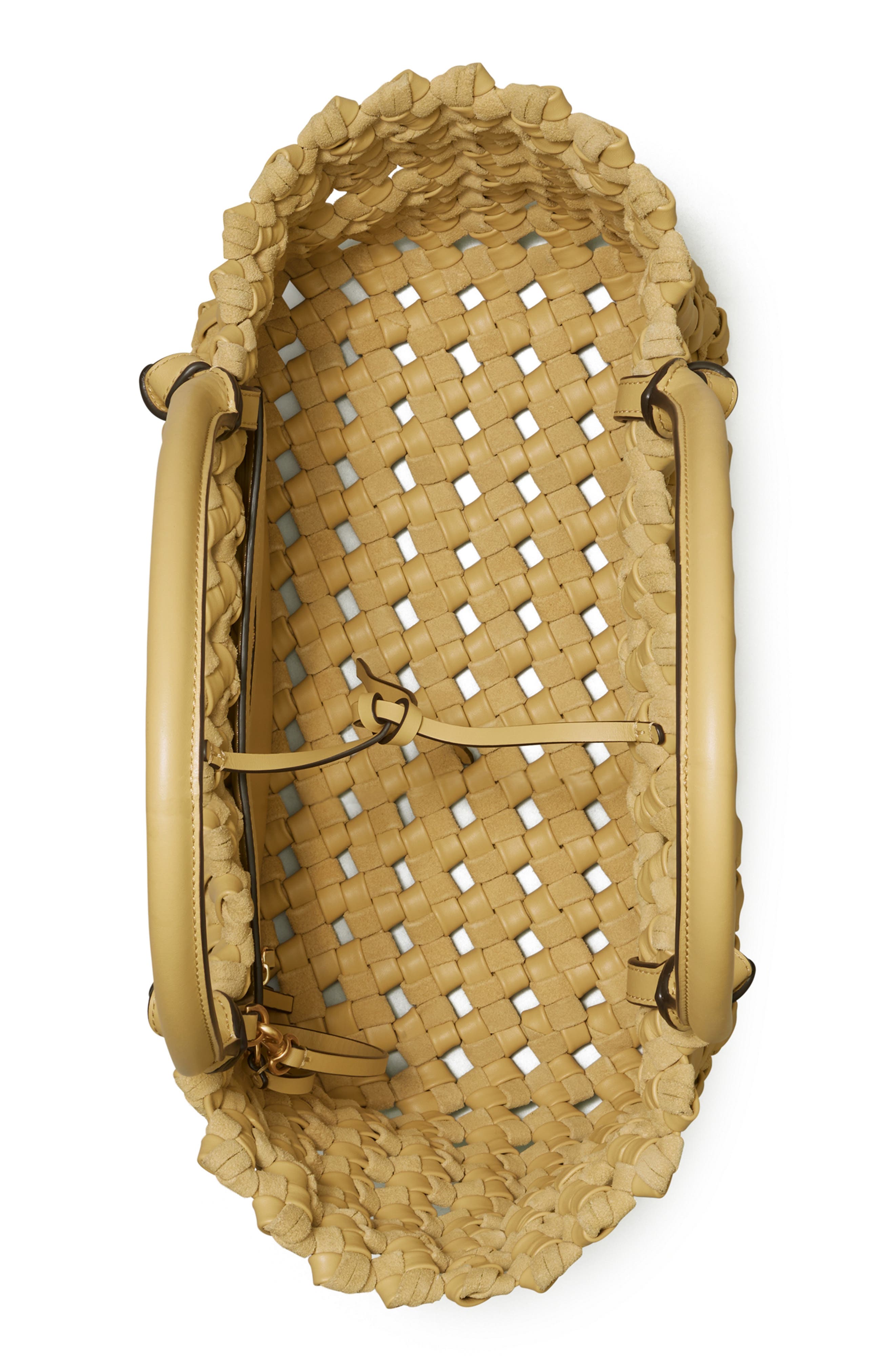 Tory Burch McGraw Woven Leather Satchel, Alternate, color, 