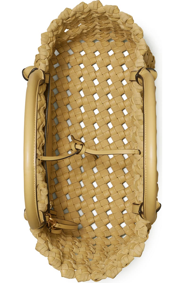 Tory Burch McGraw Woven Leather Satchel, Alternate, color,