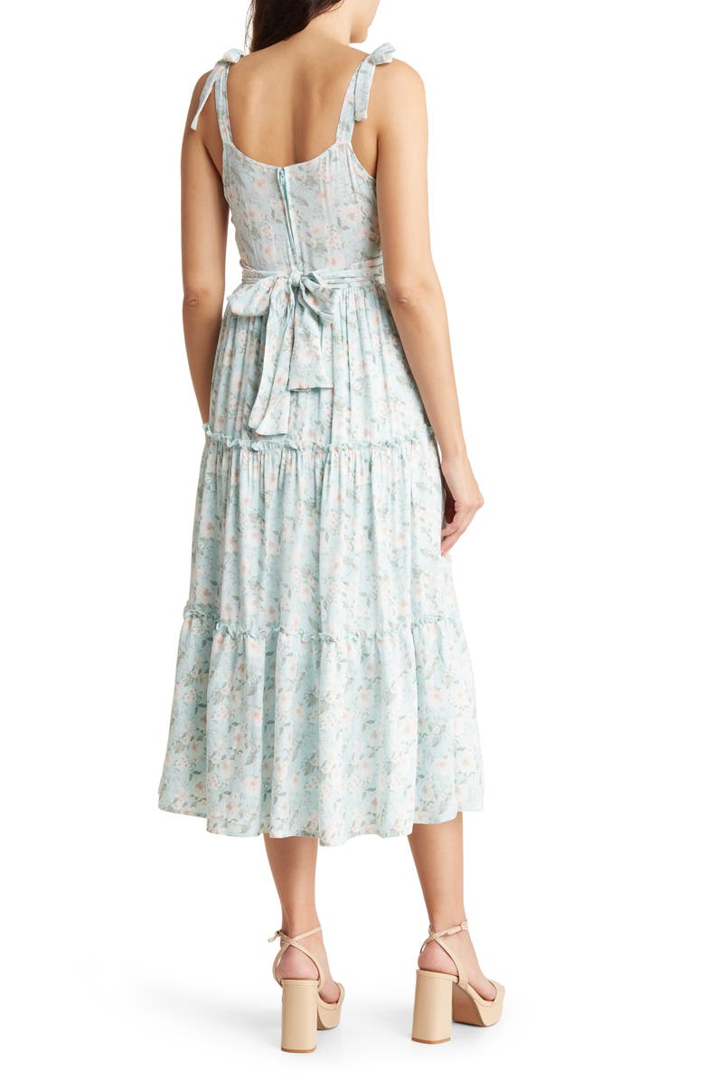 Row A Floral Tiered Midi Dress, Alternate, color,