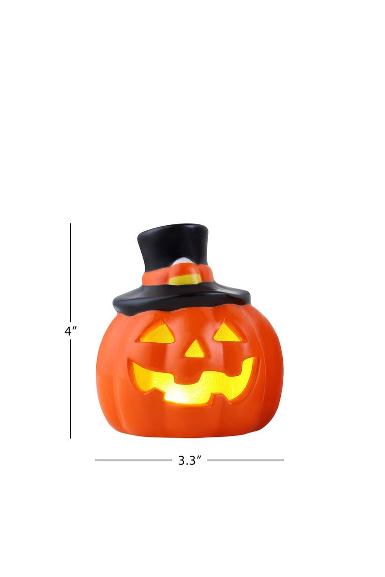 Set of 4 Mini Ceramic Jack-O-Lanterns, Alternate, color, Multicolor