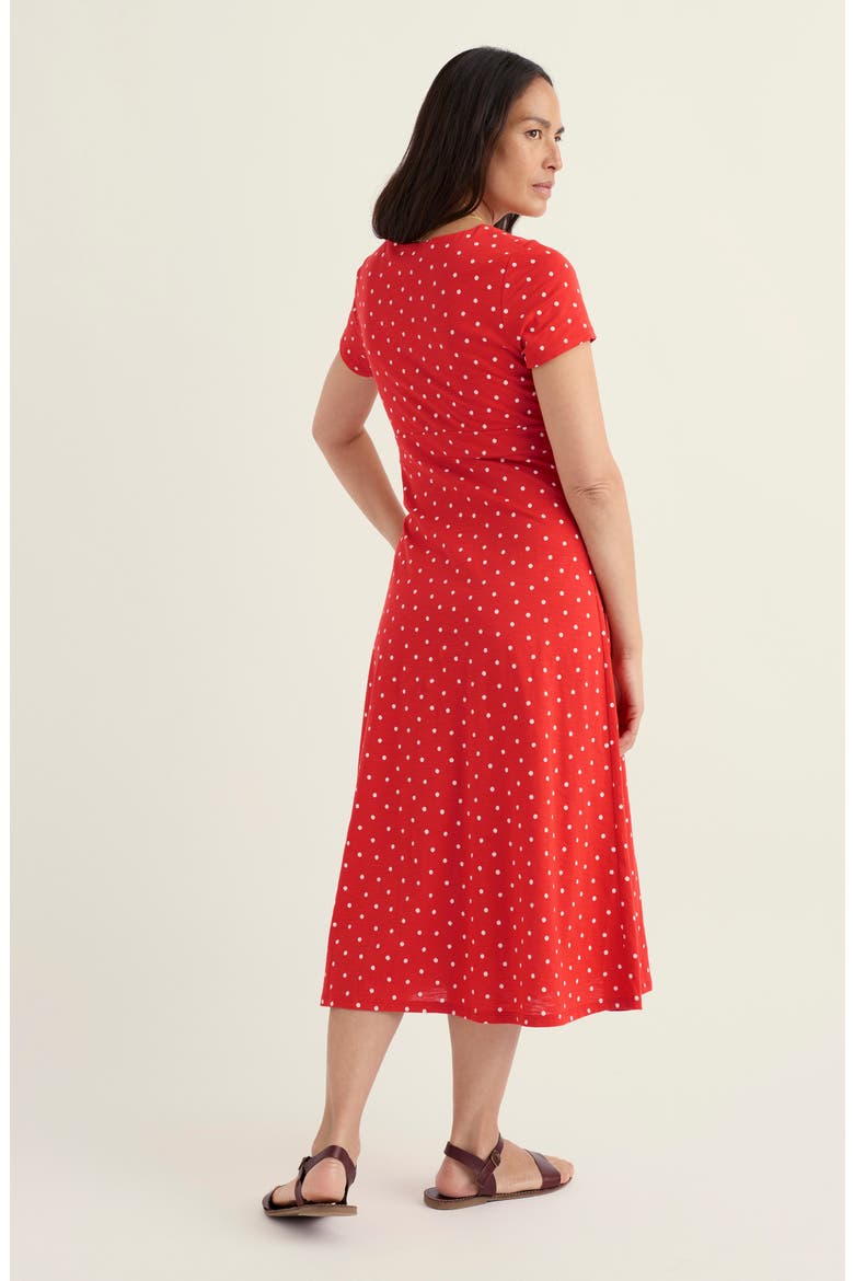Chapelle Dot Print Organic Cotton Jersey Midi Dress, Alternate, color, LITTLE SPONGE SPOT TOMATO