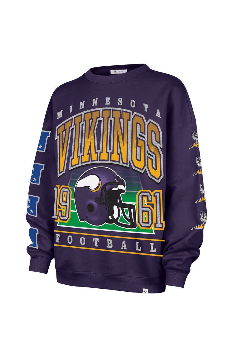 '47 Women's '47 Purple Minnesota Vikings Go Big Oversized Pullover Sweatshirt, Alternate, color, Purple