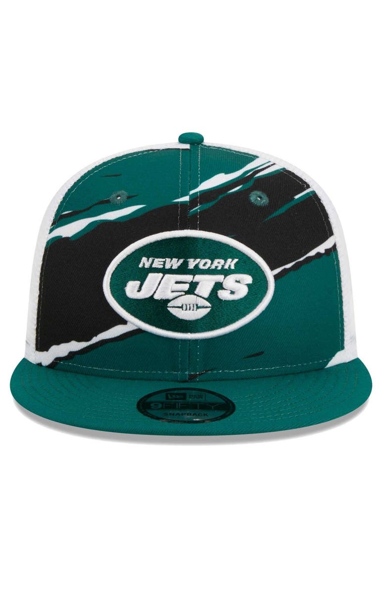 New Era Men's New Era Green New York Jets Tear Trucker 9FIFTY Snapback Hat, Alternate, color,