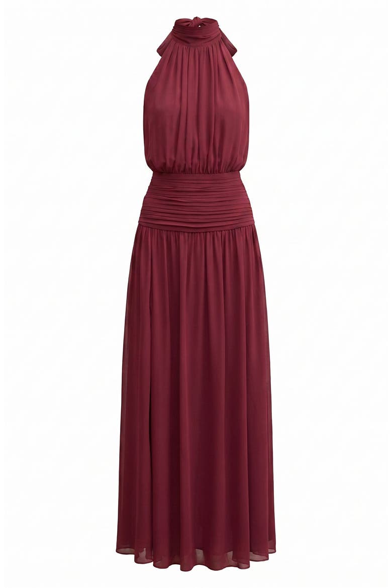 Renata Halter Maxi Dress, Alternate, color, BERRY