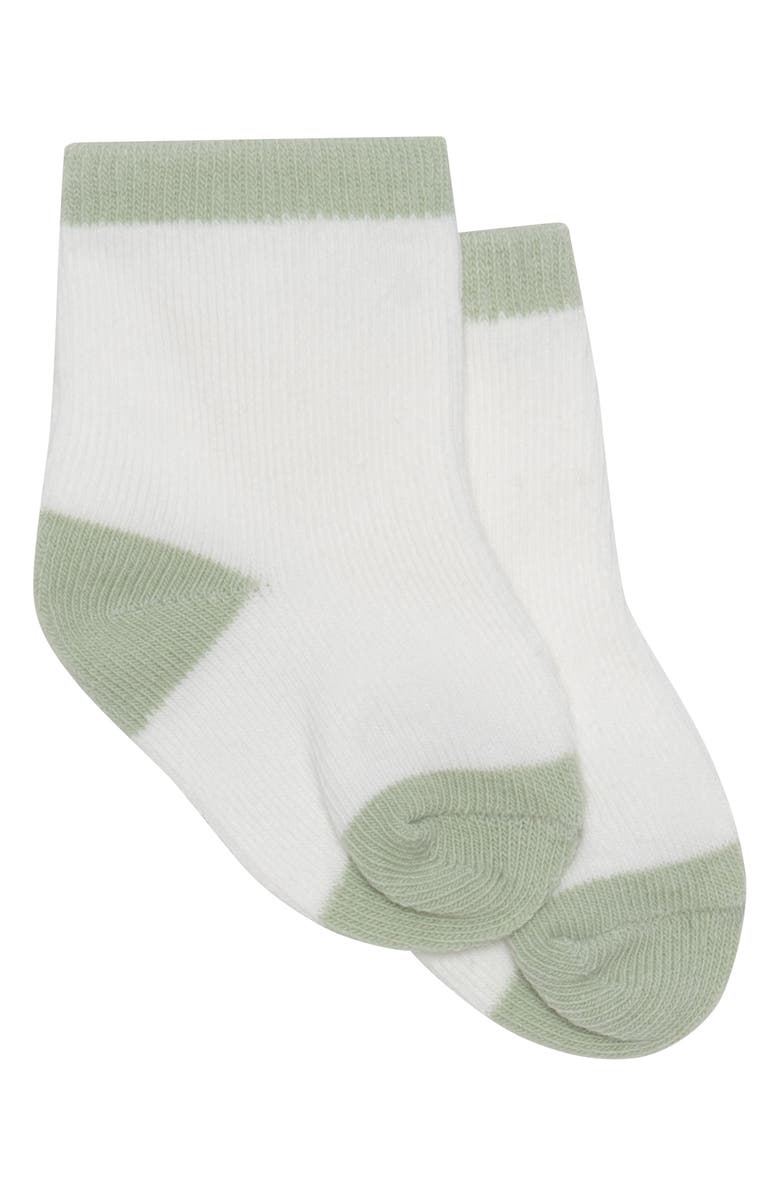 PL Baby by Petit Lem Dino Bodysuit, Overalls & Socks Set, Alternate, color, Dino