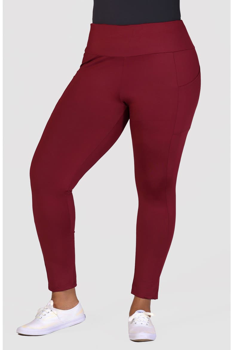 Ankle Length Pocket Leggings, Main, color, WINE