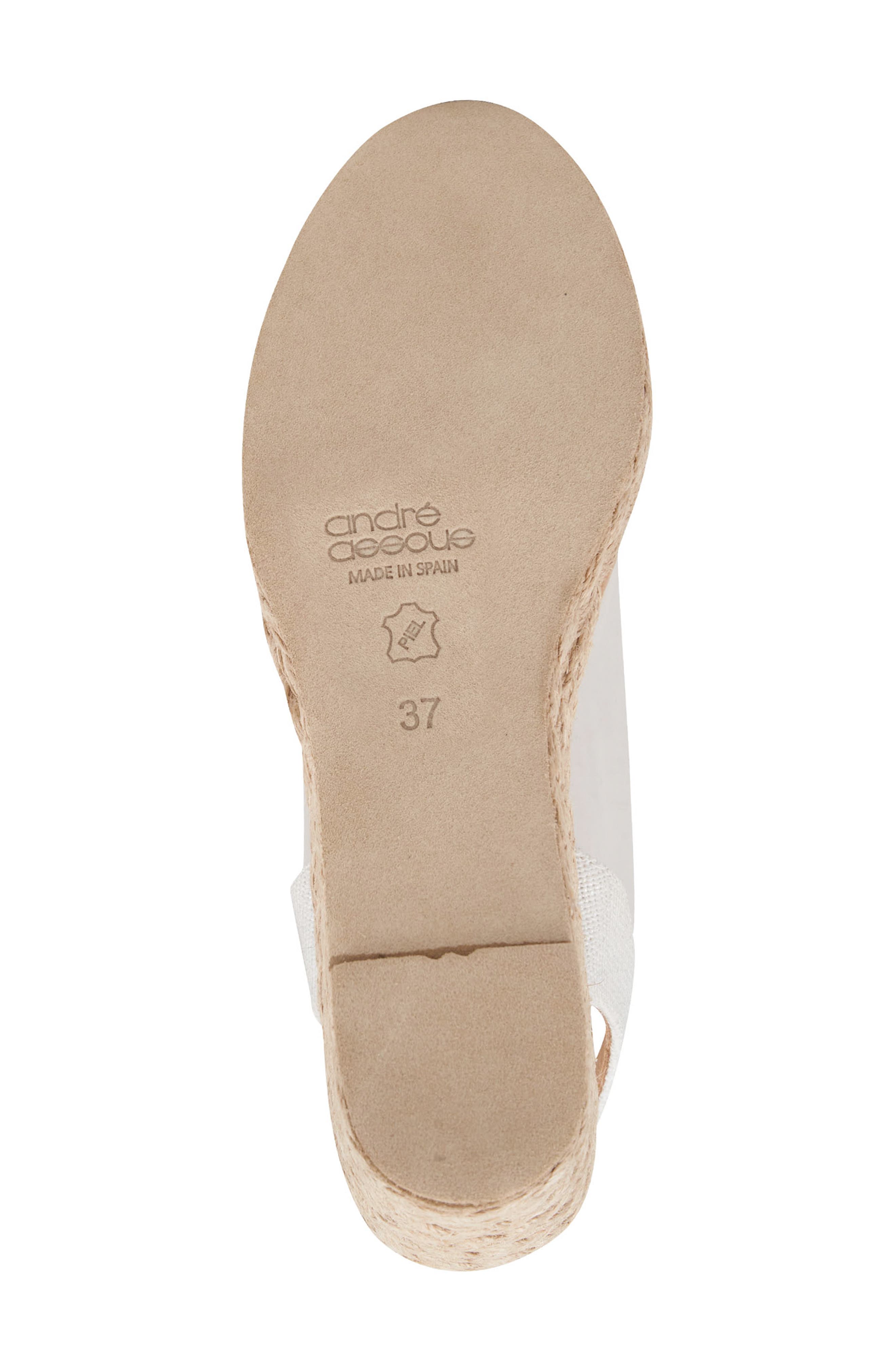 André Assous Slingback Espadrille Peep Toe Wedge Sandal, Alternate, color, White